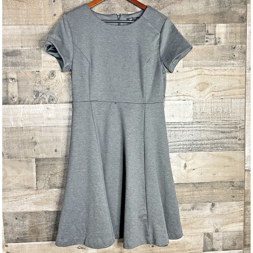 Eden Court Womens Size 10 Gray Cap Sleeve‎ Lined Career Midi